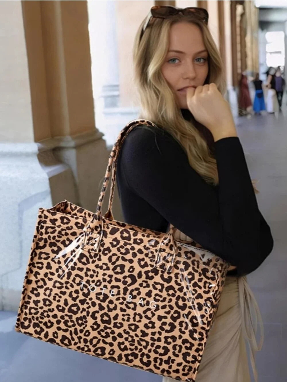 Leopard Print Tote Bag - Brown Leopard Shopper